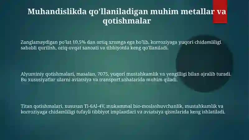 Metallar va qotishmalar 3