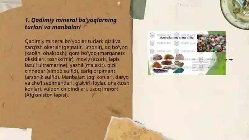 Qadimiy mineral va osimlik boyoqlari 3