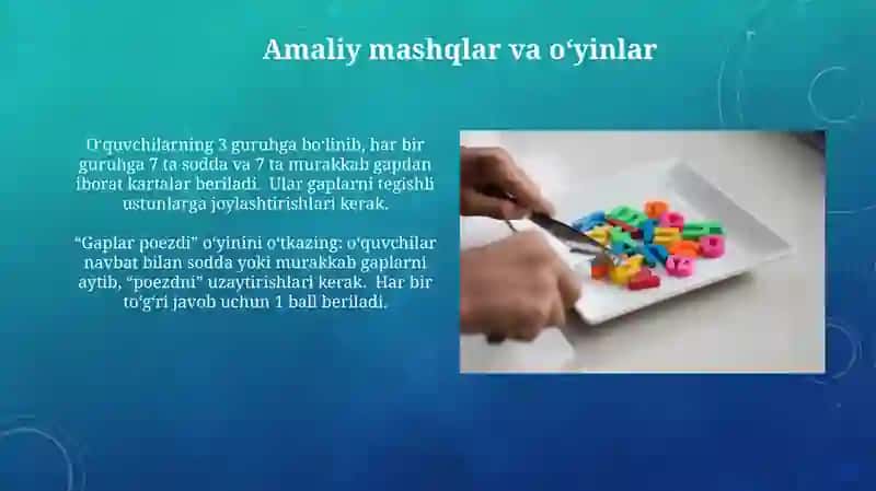 Sodda va qo’shma gaplarni o’qitish metodikasi 3