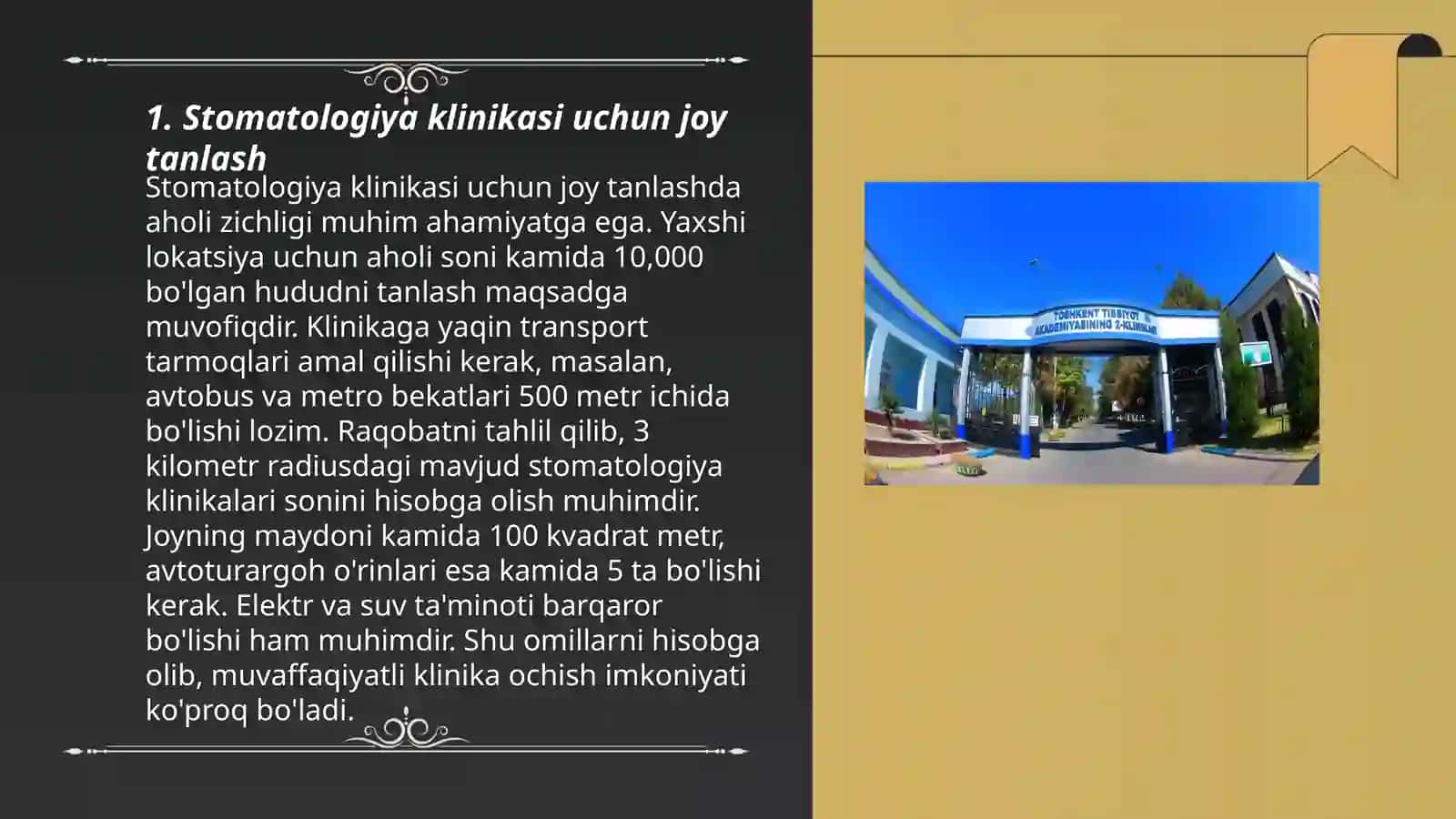 Jarroxlik stomatologiya kilinikasi,bolimi xonani tashkil etish va jixozlash 3