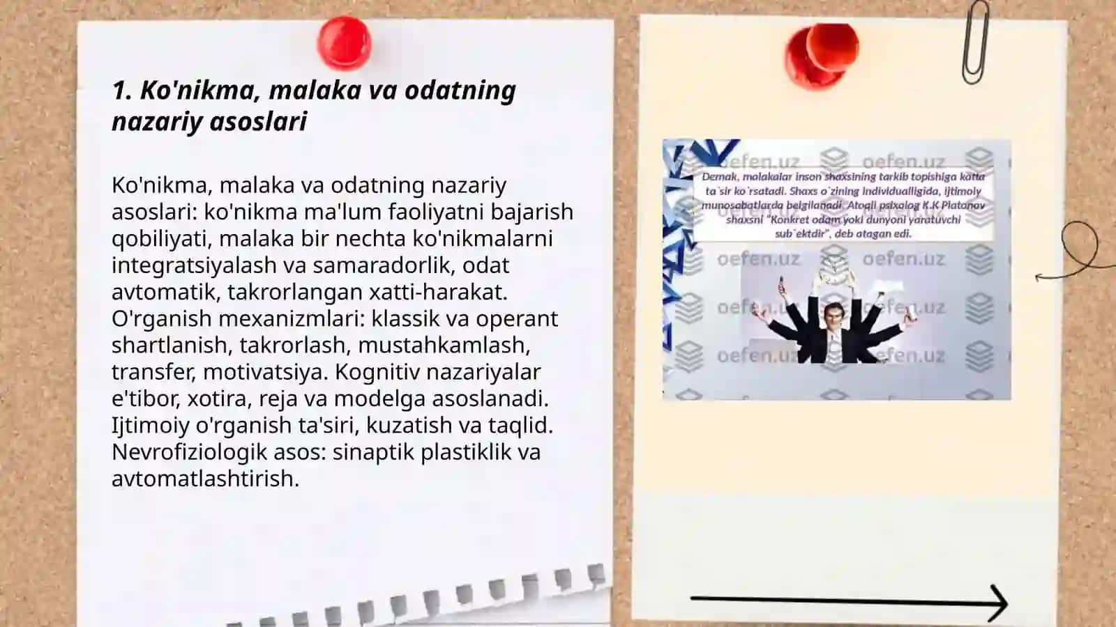 Ko'nikma, malaka va odatning nazariy asoslari 3