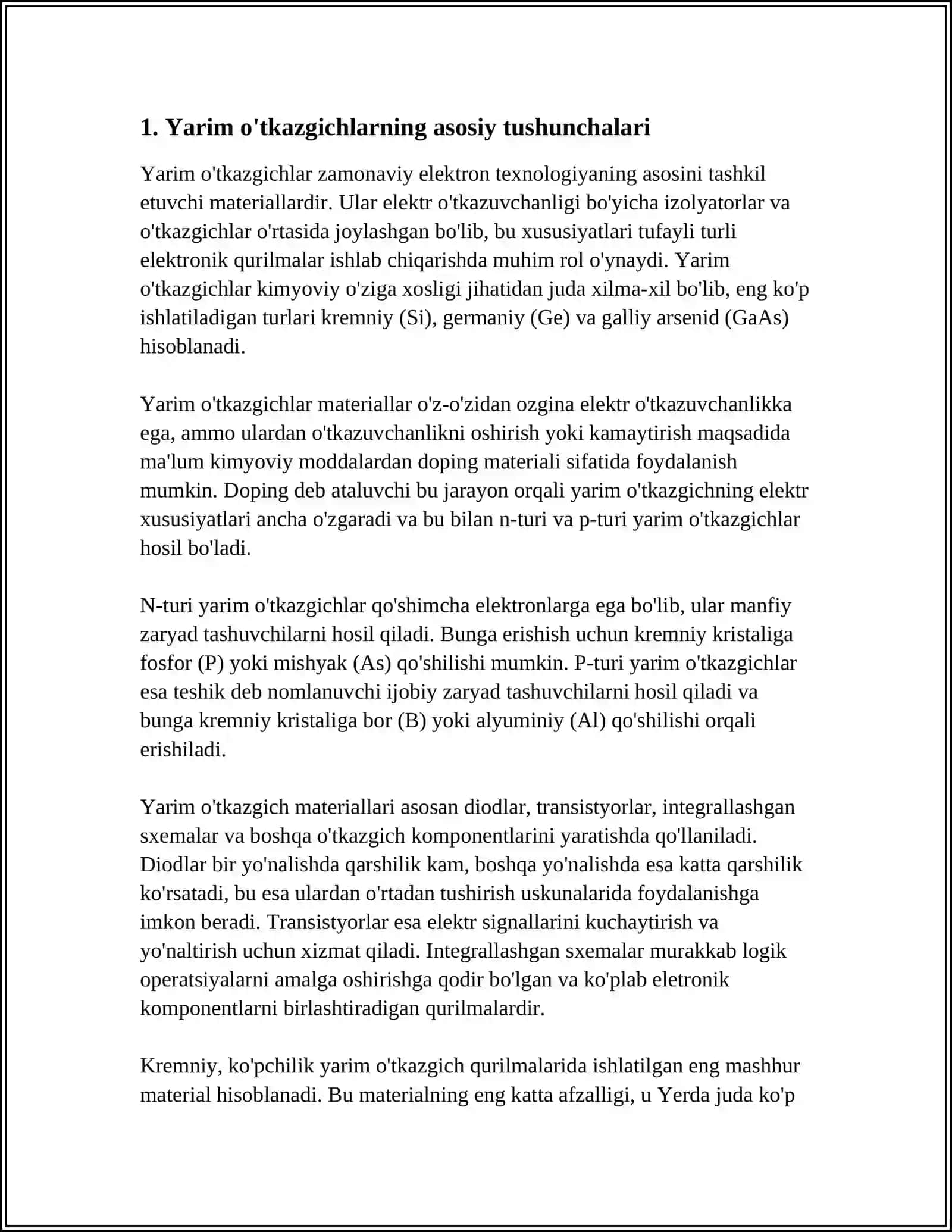 YARIM O'TKAZGICH. YARIM O'TKAZGICH KONTAKTI 3