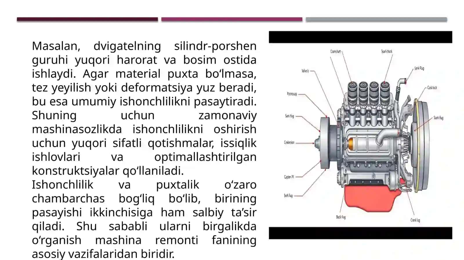 Mashinalar va transport detallarining ishonchliligi va puxtaligi 3