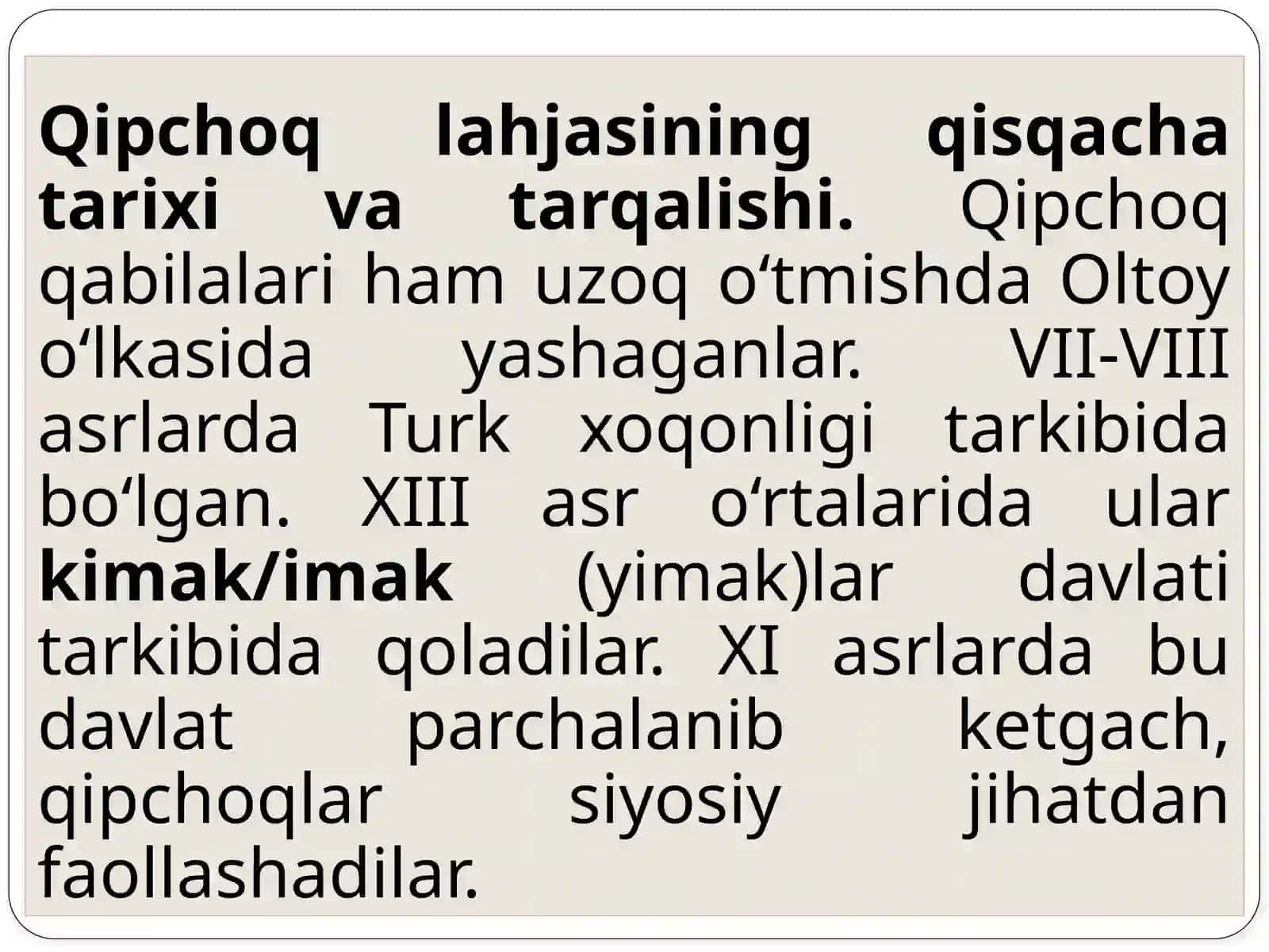 O’zbektilining qipchoq, o`g`uz lahjasiga xos xususiyatlari 3