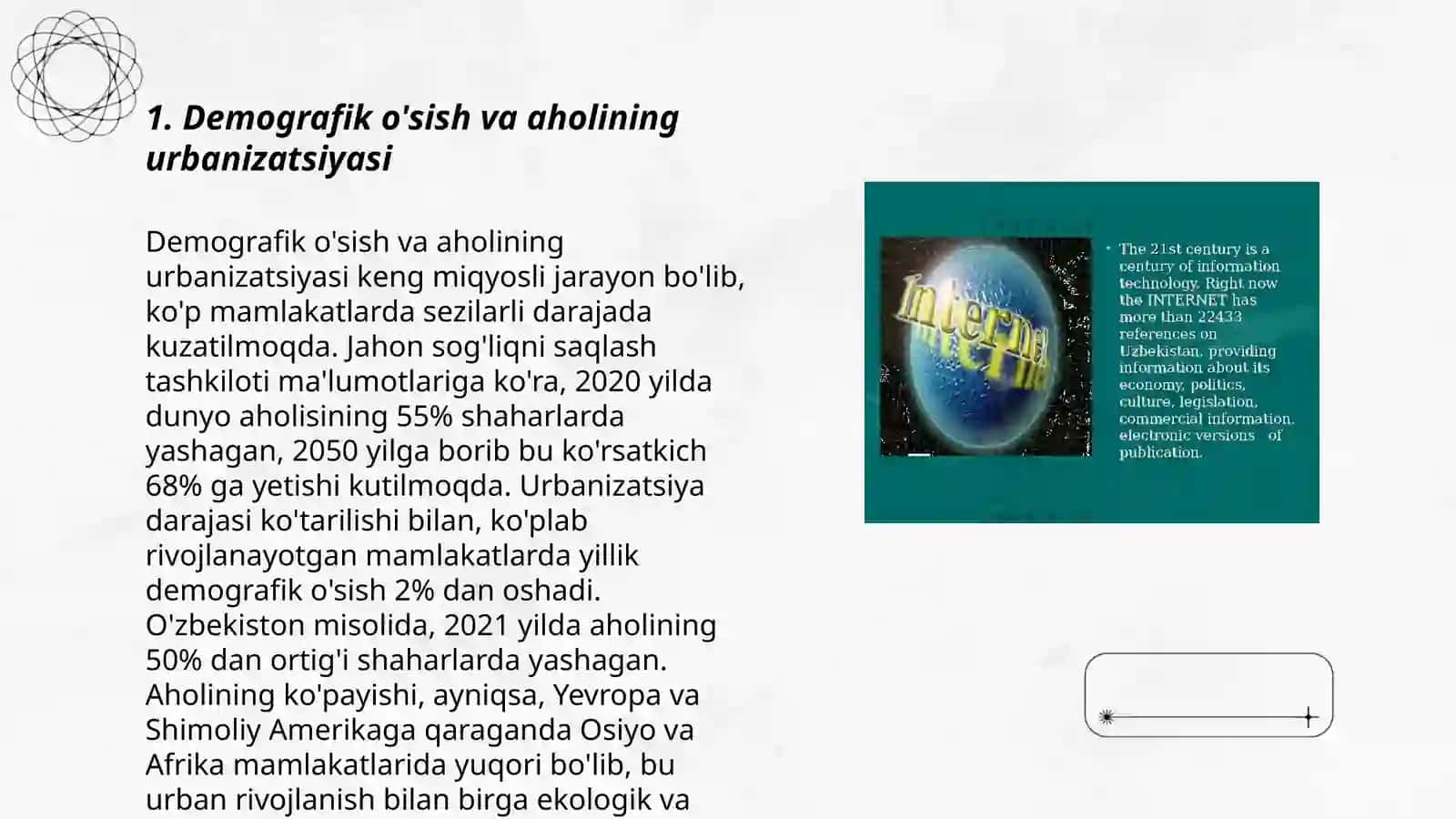 Demografik o'sish va aholining urbanizatsiyasi 3