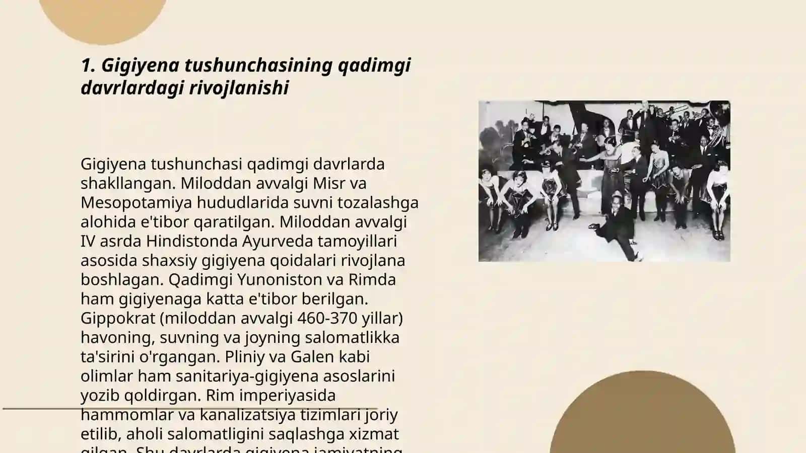 Gigiyenaning qadimgi davrda shakllanishi, XIX va XX asrlardagi taraqqiyoti 3