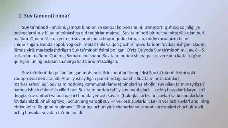 Qurilish maydonini vaqtinchalik suv bilan ta’minlashni loyihalash masalalarini o’rganish 3