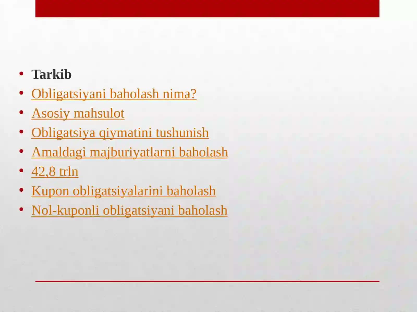 Obligatsiyalarni baholash 3