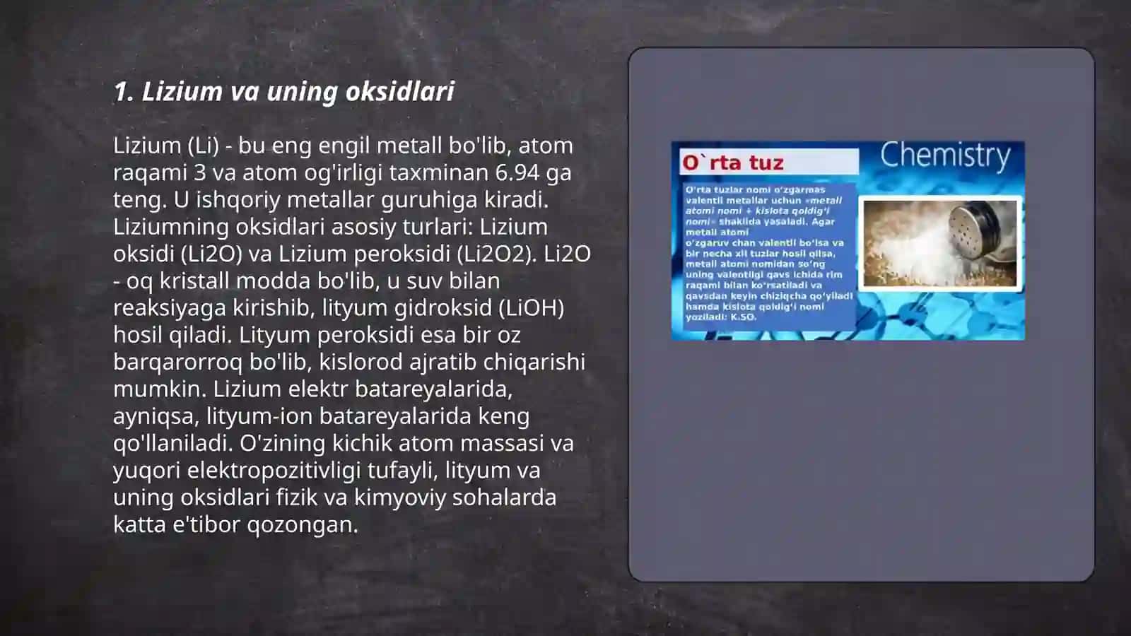 Lizium va uning oksidlari 3