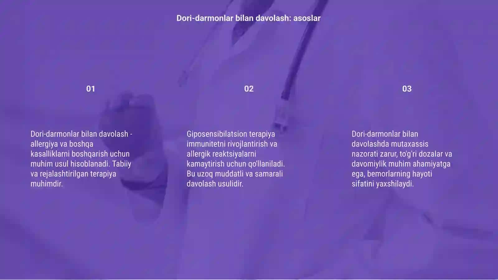 Dori-darmonlar bilan davolash va giposensibilatsion terapiya 3