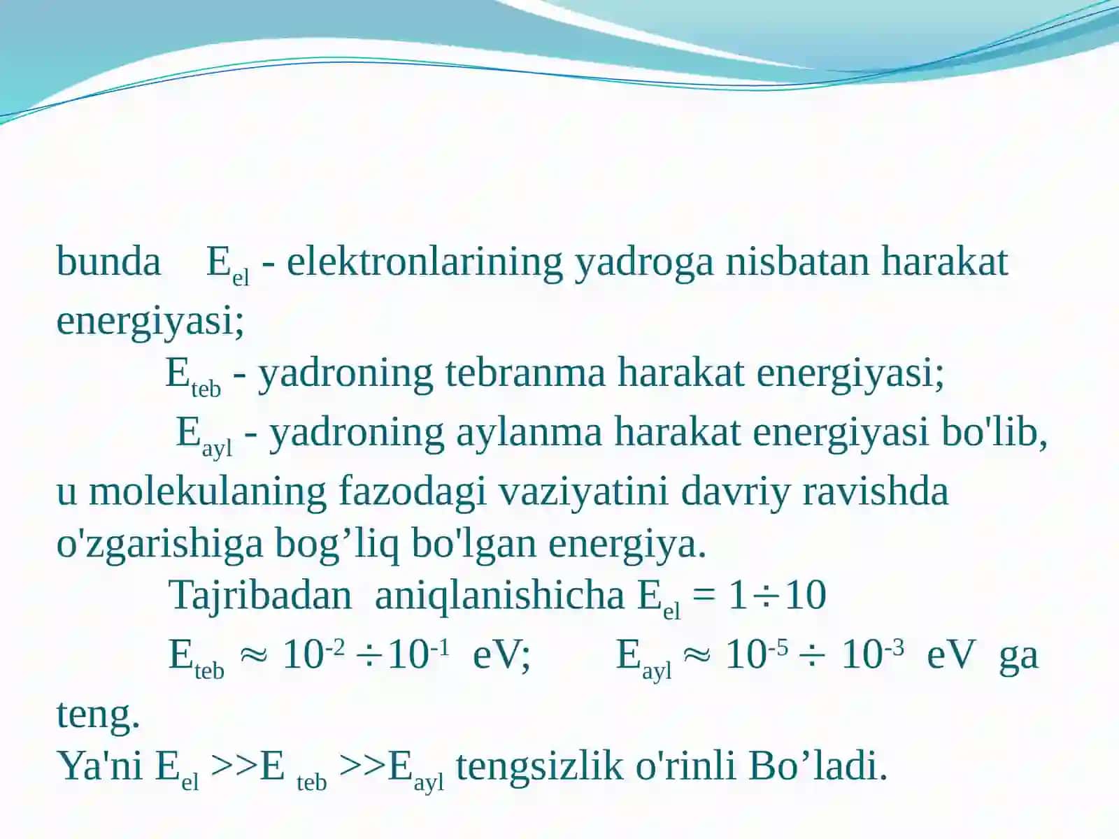 MOLEKULALARNING AYLANMA VA TEBRANMA SPEKTRLARI 3