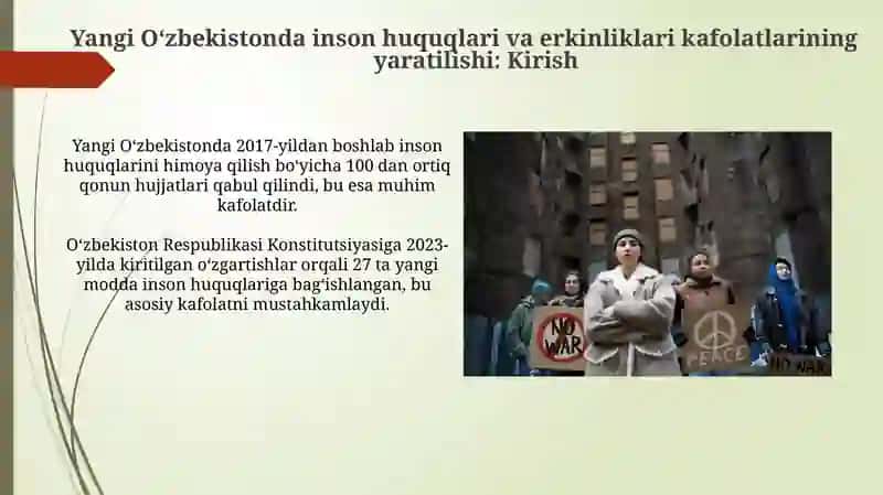Yangi ózbekistonda inson haq-huquqlari va erkinliklari kafolatining yaratilishi 3