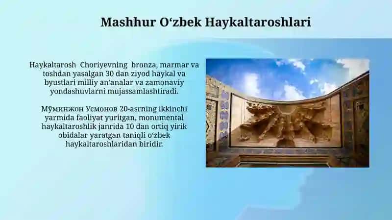 Oʻzbekiston haykaltaroshlik sanati 3