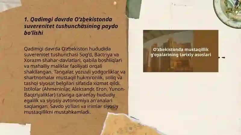 Oʻzbekistonda mustaqillik gʻoyalarining tarixiy asoslari (qadimgi davrdan XVI asrgacha) 3