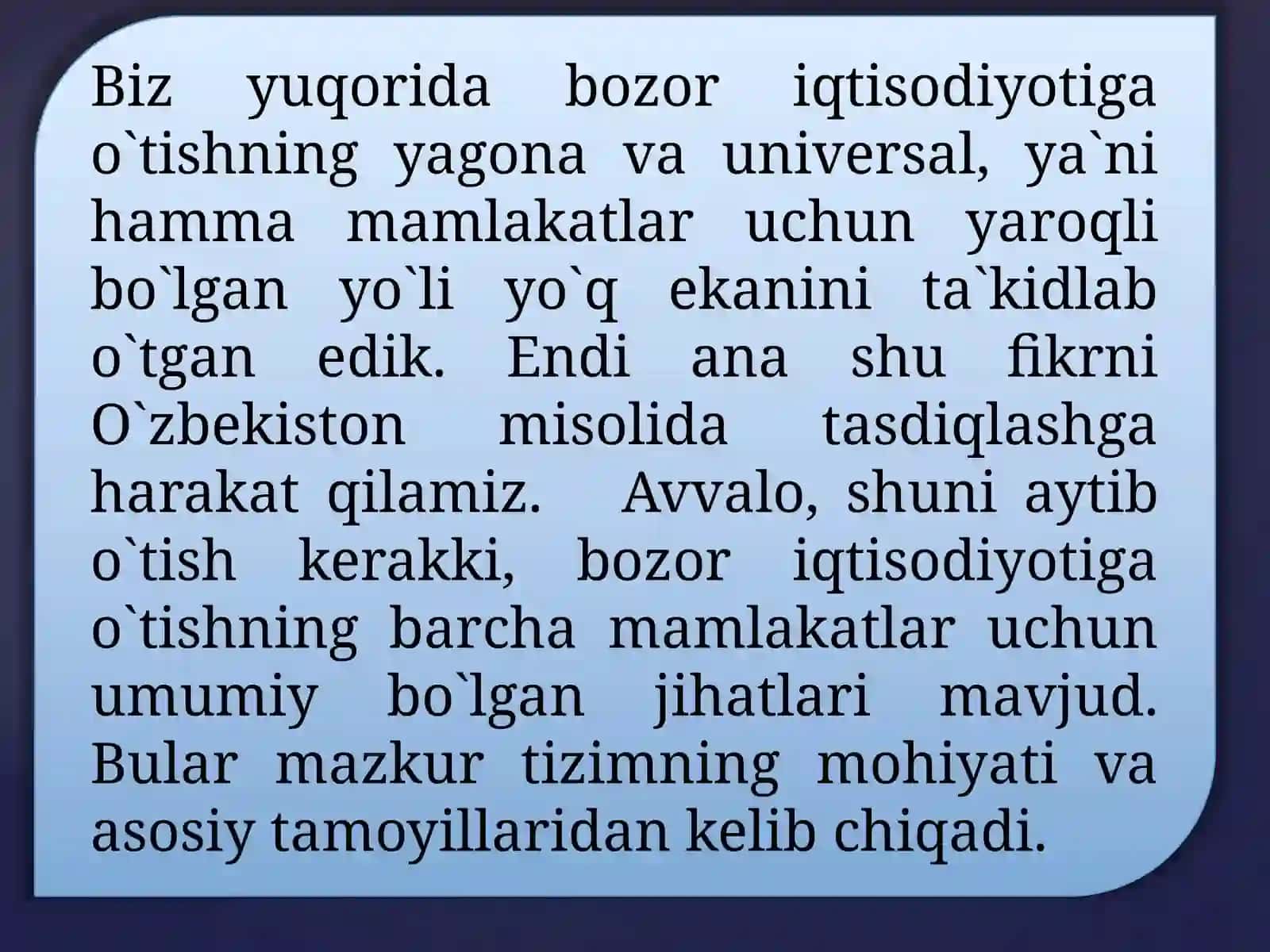BOZOR IQTISODIYOTIGA O’TISHNING MODELLARI 3