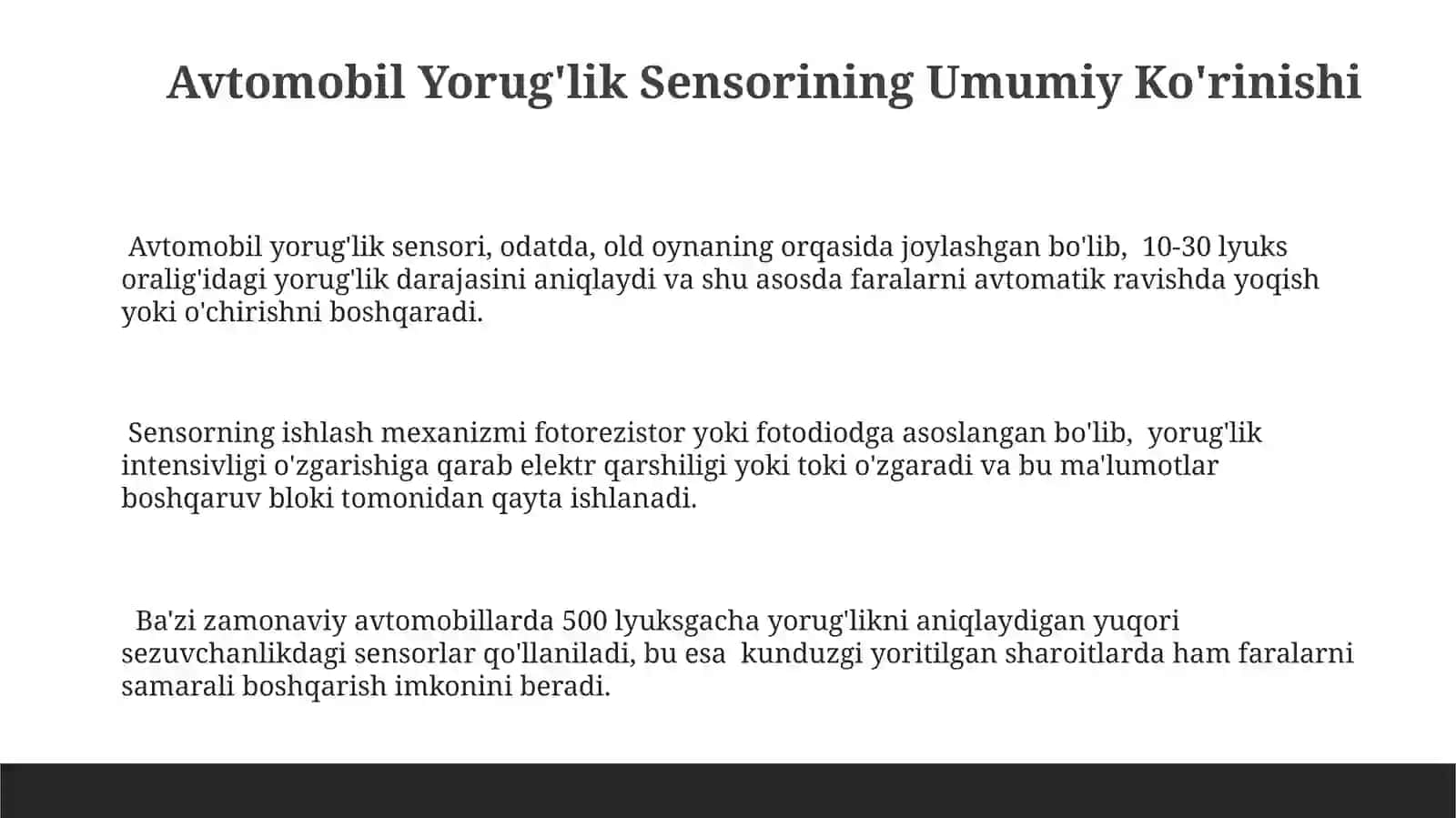 Avtomobil Yorug'lik Sensorlari 3