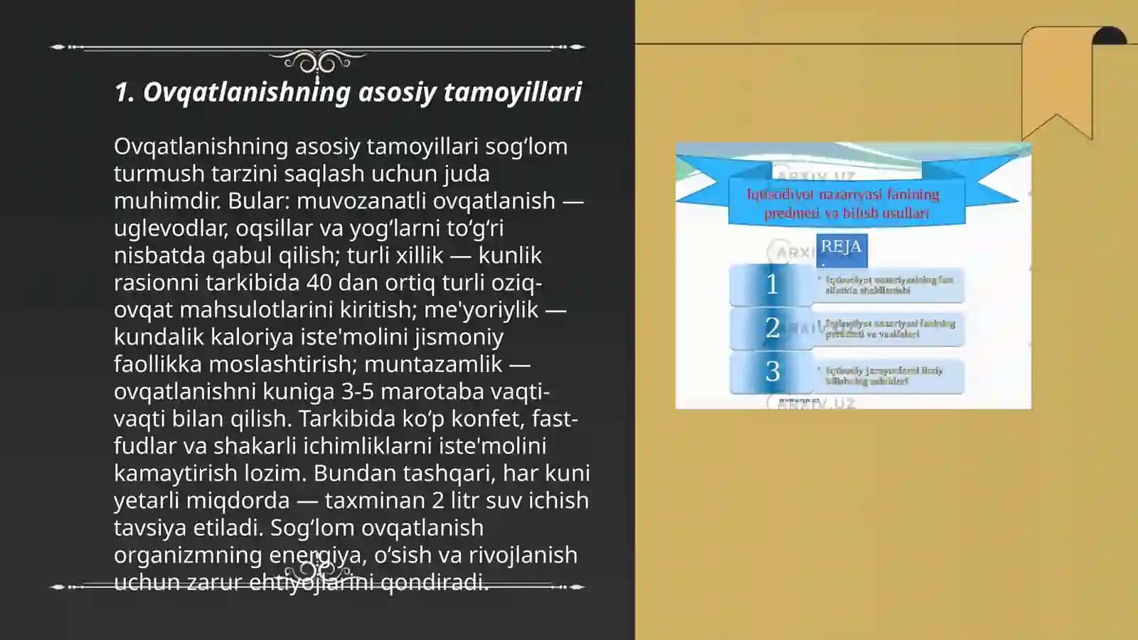 Tibbiyotda ovqatlanish nazariyasi. Parxez stollari 3