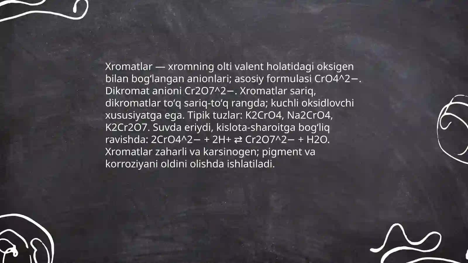 Xromatlar va Volframatlar 3