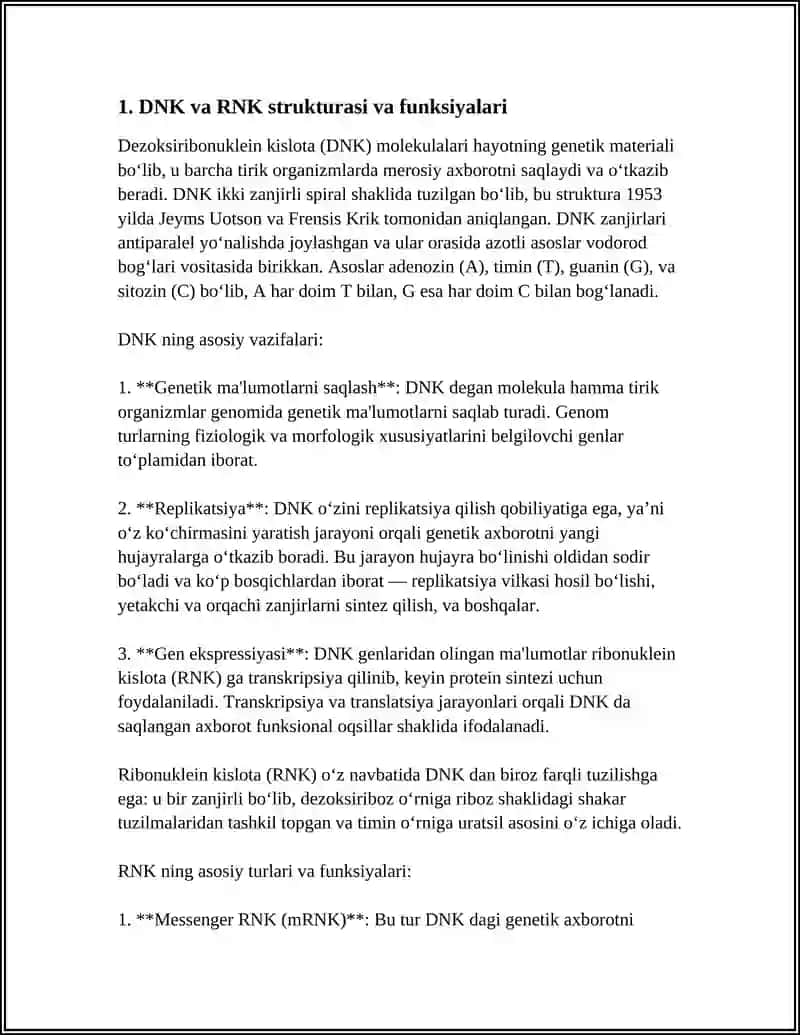 MOLEKULYAR BIOLOGIYA MOLEKULYAR GENETIKA VA MOLEKULYAR BIOTEXNOLOGIYA SOHALARI VA ZAMONAVIY USULLARI 3