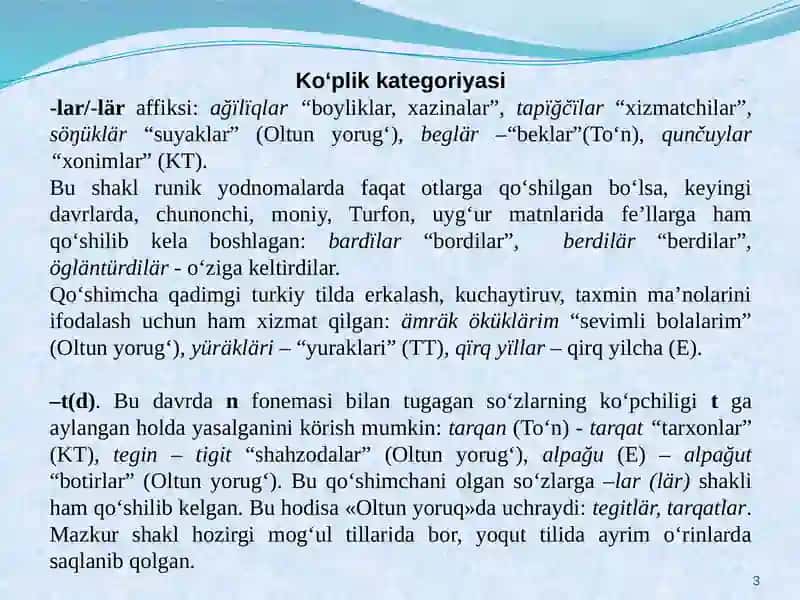 QADIMGI TURKIY TILNING MORFOLOGIK XUSUSIYATLARI 3