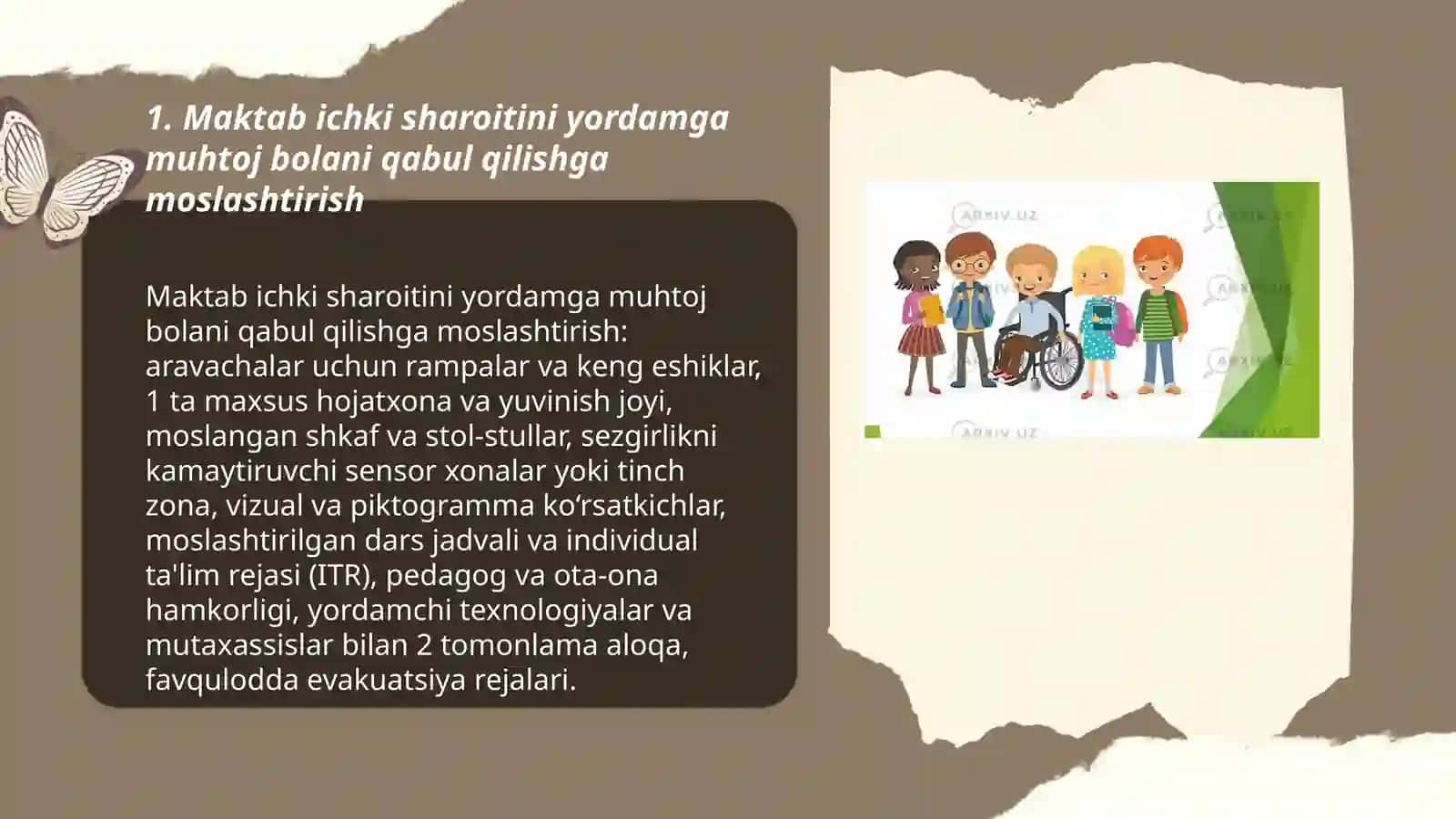 Alohida yordamga muhtoj bolani samarali inlyuzasi uchun ichki sharoit 3
