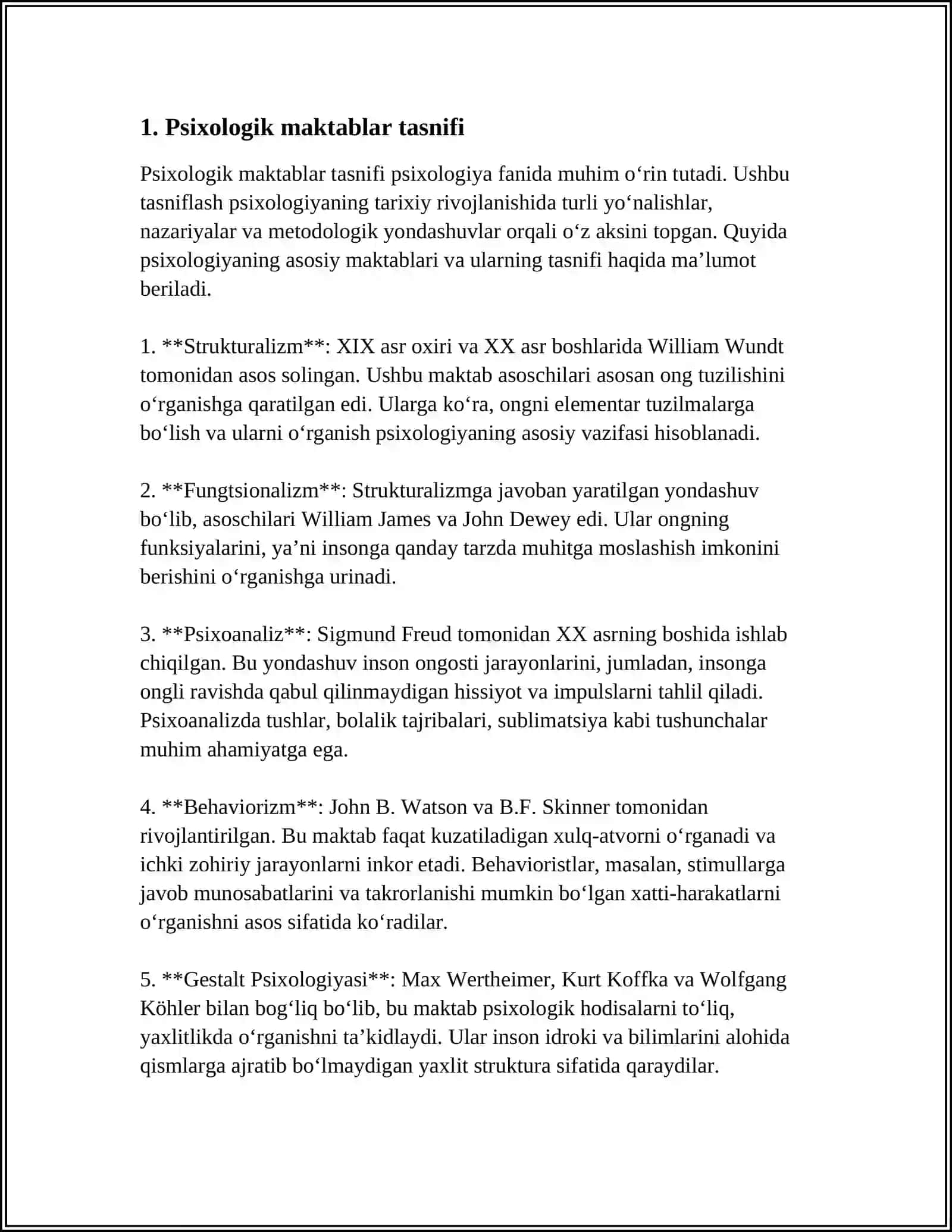 PSIXOLOGIK MAKTABLAR 3