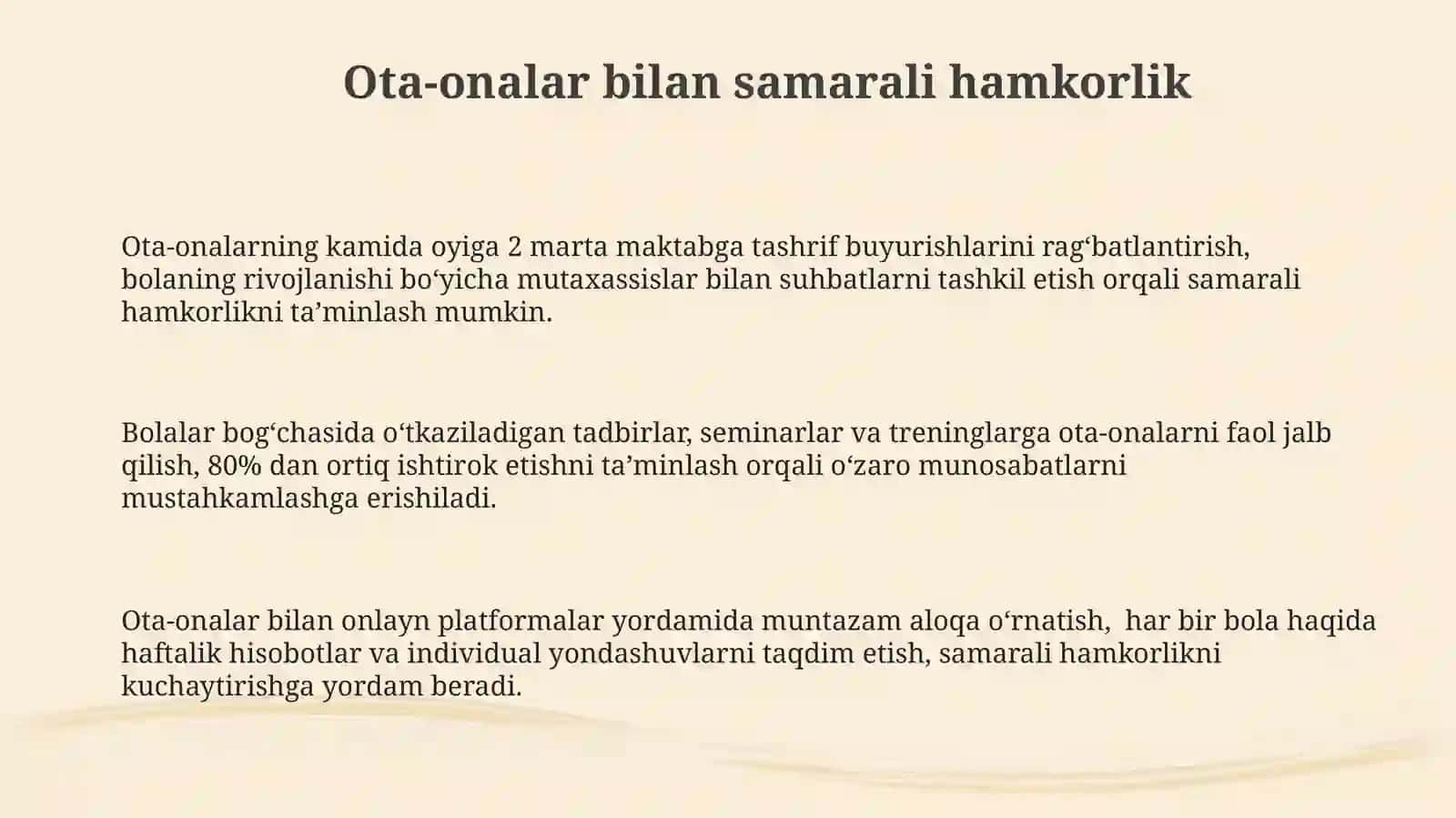 Maktabgacha taʼlimni taʼlim - tarbiya jarayonlarini sifat va samaradorlik jihatdan yuksaltirish 3