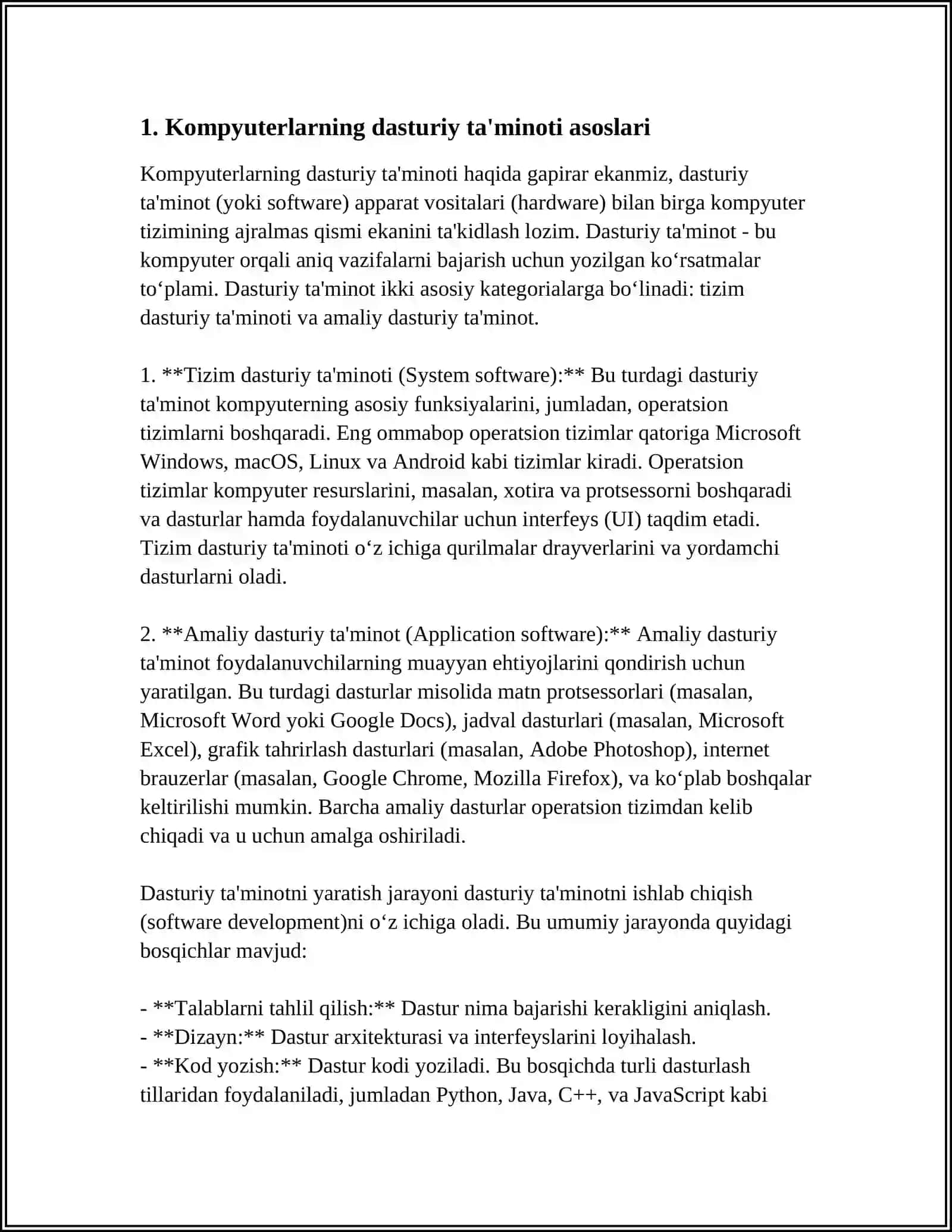 KOMPYUTERLARNING DASTURIY TA'MINOTI, INTERFEYS OPERATSION SISTEMA VA UNI TASHKIL ETUVCHI WINDOWS OPERATSION SISTEMASI 3