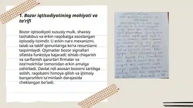 Bozor Iqtisodiyotini mazmuni va amal qilinishi 3