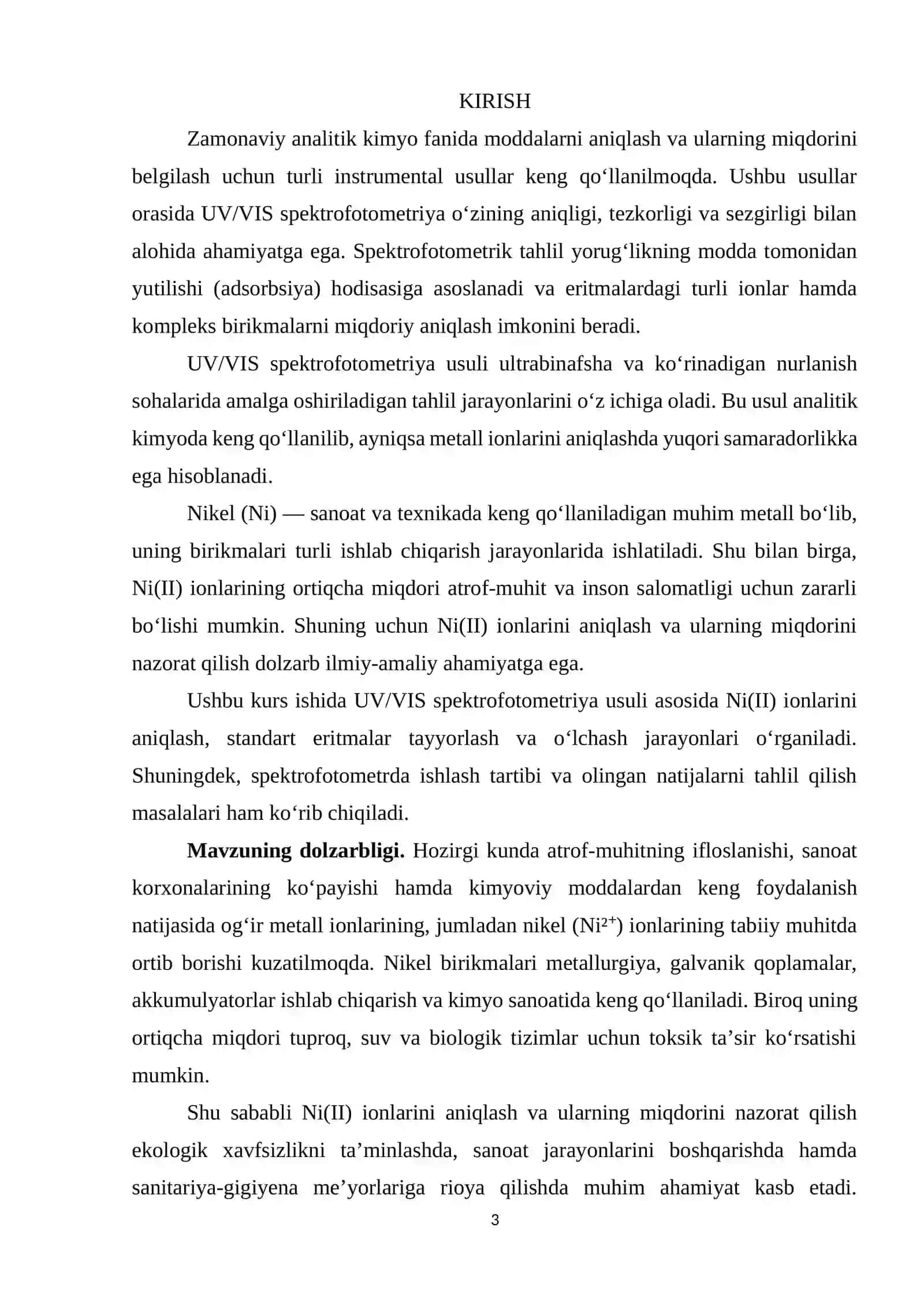 UV/ spektorofotometirda nikel (II) ionlar miqdorini hisoblash 3