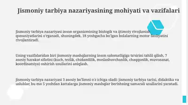 Jismoniy Madaniyat Nazariyasi 3