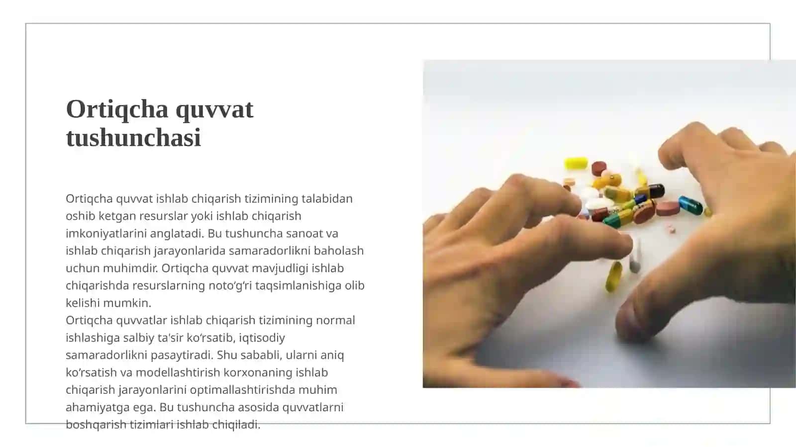 ORTIQCHA ISHLAB CHIQARISH QUVVATLARINING ANIQLANISHI 3