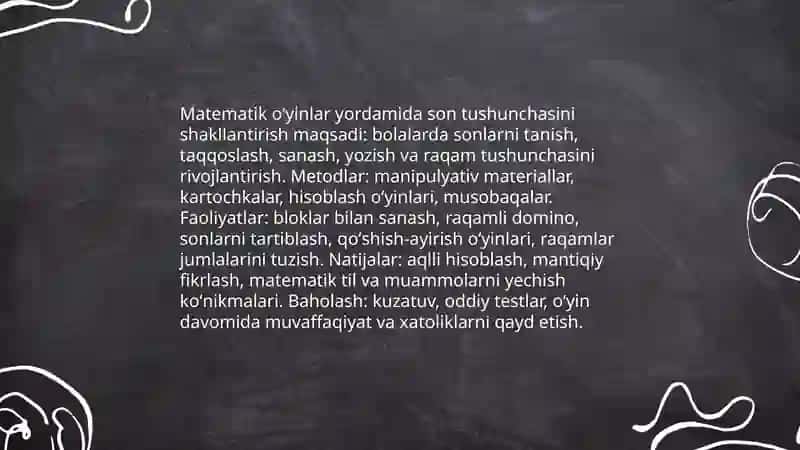 Matematik oʻyinlar yordamida son tushunchasini shakllantirish 3