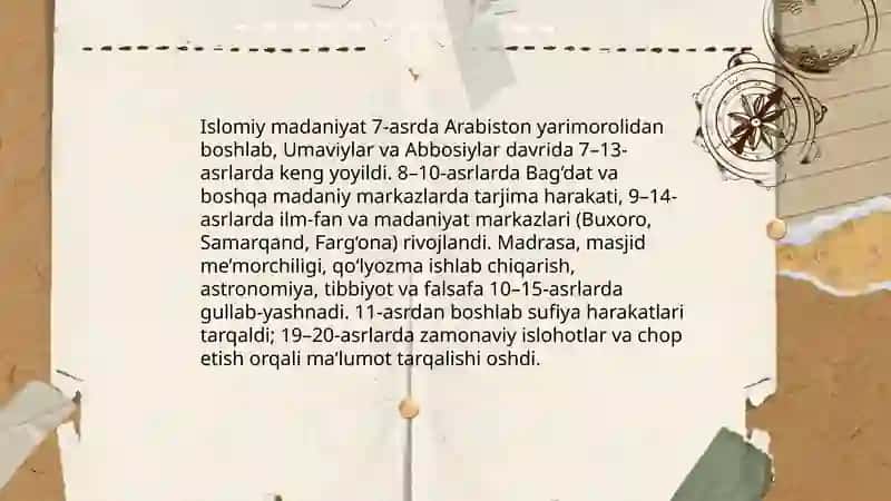 Islomiy madaniyatning yoritilishi 3