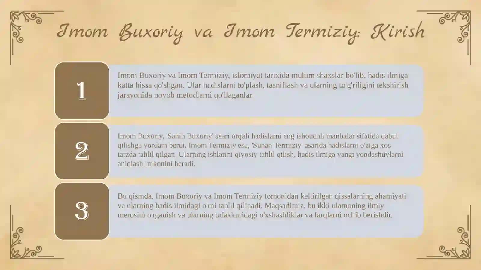 Imom Buxoriy va Imom Termiziy Hadis Ilmiga Qo'shgan Qissalarini Qiyosiy Tahlili 3