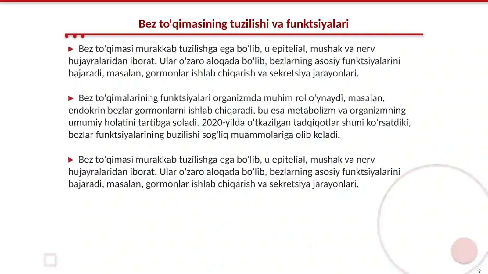 Bez to'qimasining elektrofizilogiyasi 3