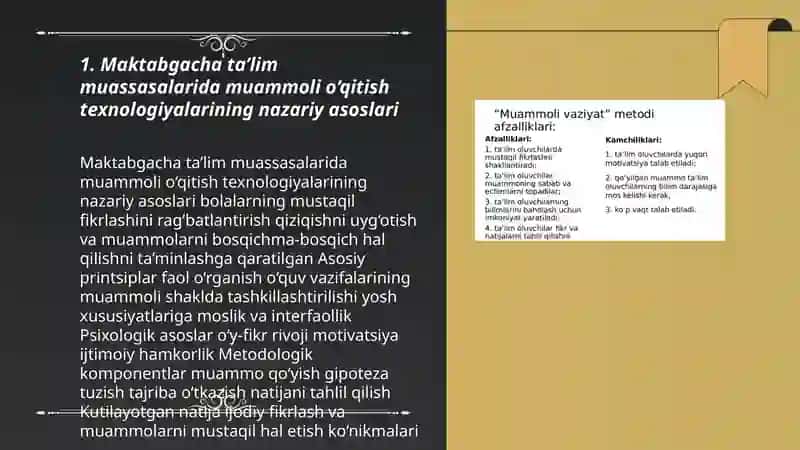 Maktabgacha ta’lim muassasalarida muammoli o’qitish texnologiyalari 3