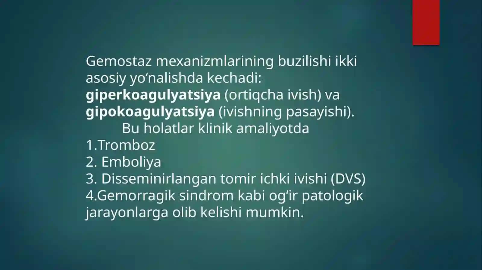 Gemostaz mexanizmlari va uning patologiyasi 3