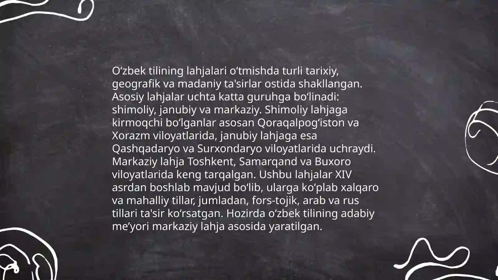 Oʻzbek tilining lahja va shevalari. Ixtisoslikka oid termin va atamalar 3