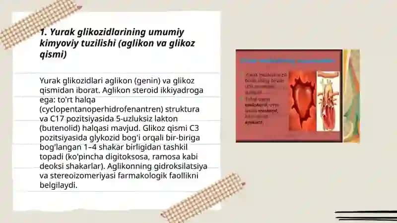 Yurak glikozidlarining kimyoviy tuzilishi va ahamiyati 3