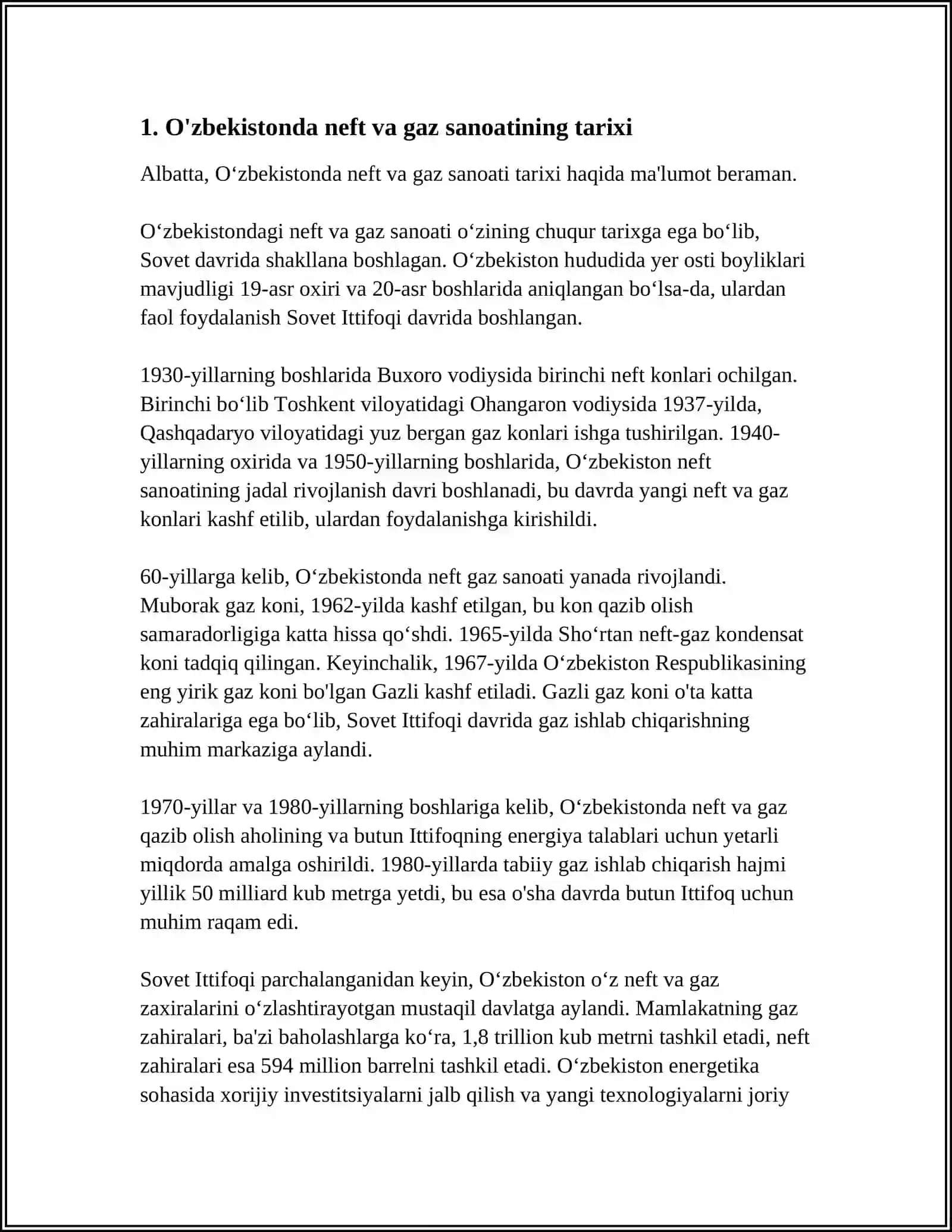O'ZBEKISTONDA NEFT VA GAZ SANOATINING RIVOJLANISHI 3