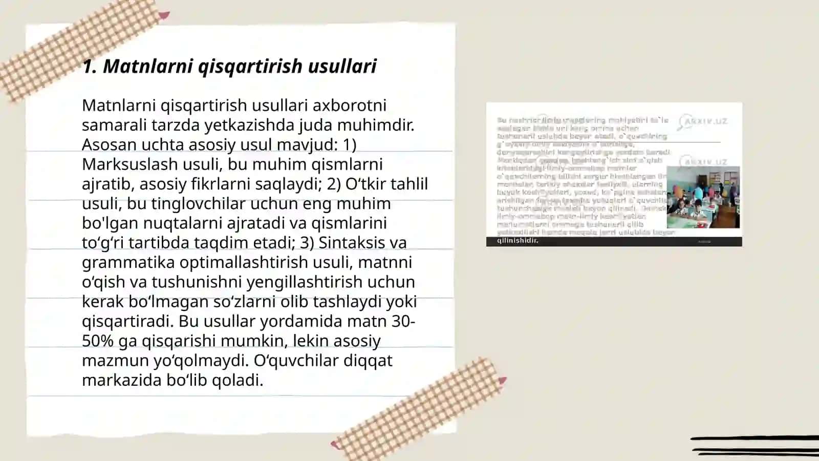 Matnlarni avtomatik qisqartirish (referatlash) 3