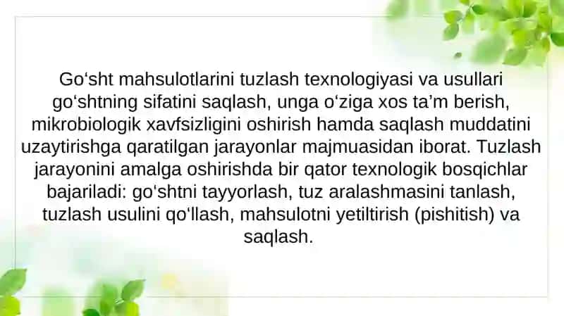 Go'sht mahsulotlarini tuzlash va ulardan foydalanish 3