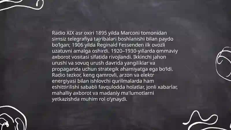 Radio tarixiy rivojlanishi va axborot tarqatishdagi roli 3
