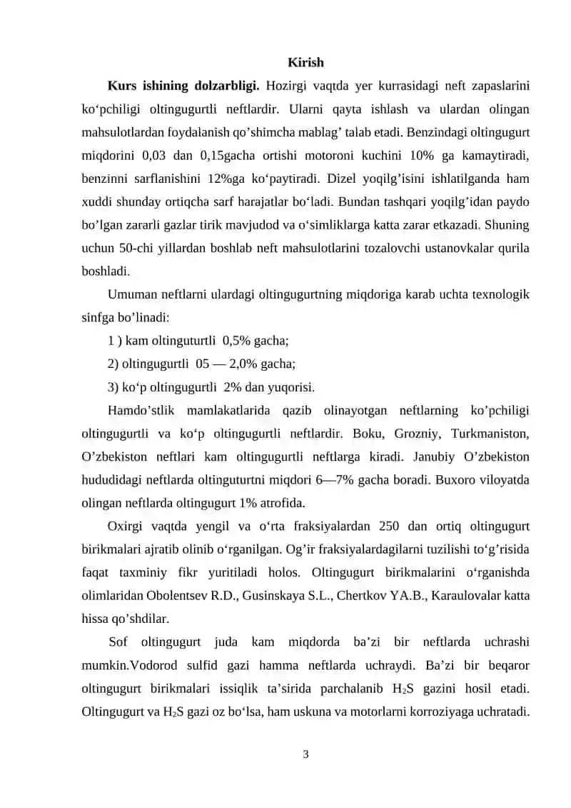 Oltingugurt birikmalarining xalq xo`jaligidagi ahamiyati 3