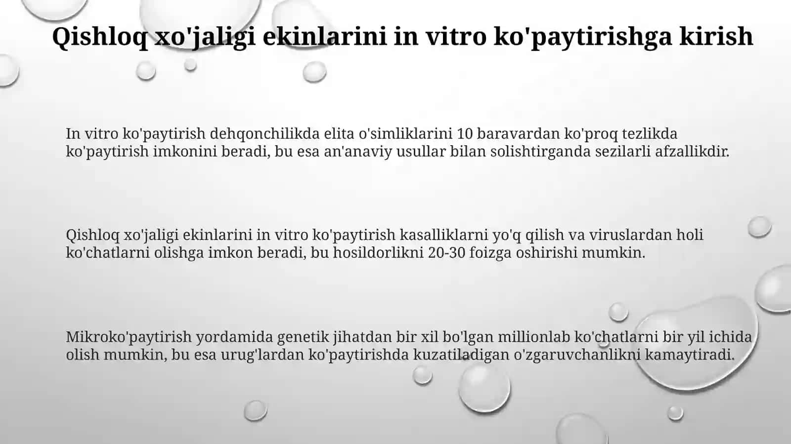 Qishloq xoʻjaligi ekinlarini invitro sharoitida koʼpaytirish 3