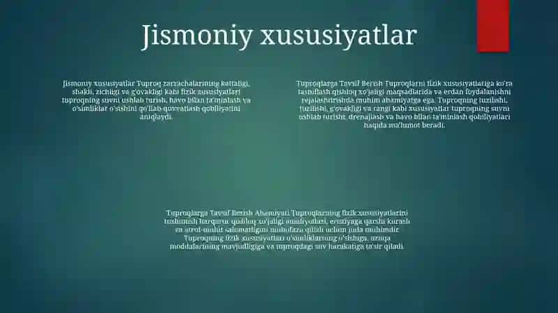 Tuproqlarga Tavsif Berish 3