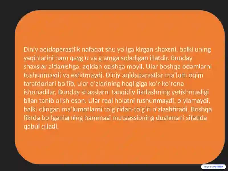 Diniy Fanatizm, Ekstremizm, Fundamentalizm va Terrorizmning Tarixi va Hozirgi Davrda Xavfsizlikga Tahdidi 3