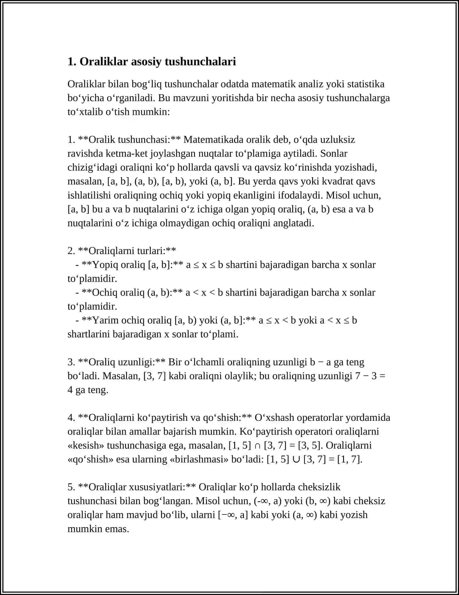 ORALIQLAR MATEMATIKADAN 3