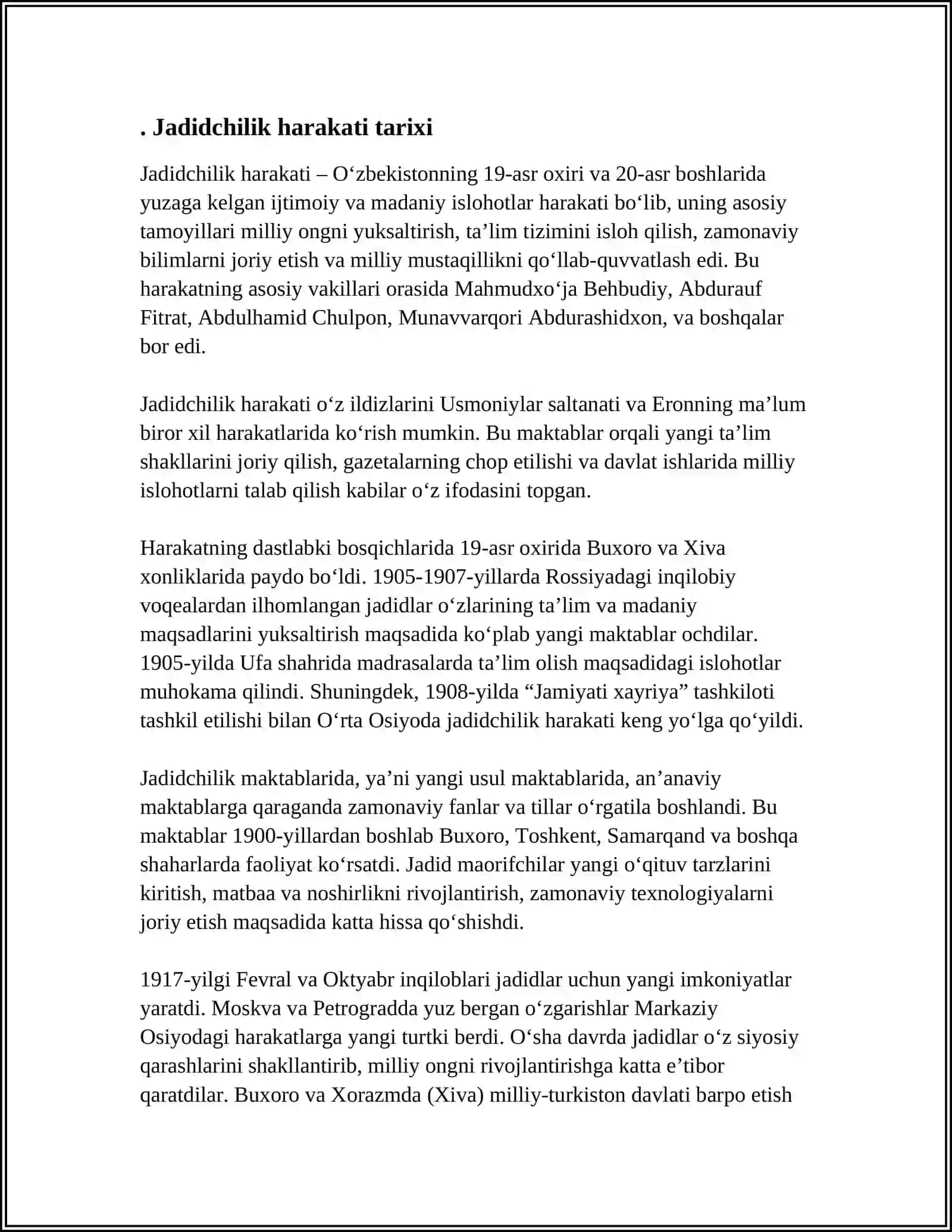 JADIDCHILIK HARAKATI NAMOYONDALARI 3